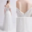 Elegant Ivory Beach Wedding Dresses 2019 A-Line / Princess Spaghetti Straps Short Sleeve Backless Appliques Lace Floor-Length / Long Ruffle