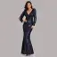 Sparkly Black Sequins Evening Dresses 2023 Trumpet / Mermaid V-Neck Long Sleeve Floor-Length / Long Evening Party Formal Dresses