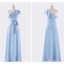 Schlicht Lavendel Chiffon Brautjungfernkleider 2019 A Linie One-Shoulder Ärmellos Stoffgürtel Lange Rüschen Rückenfreies Kleider Für Hochzeit