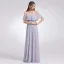 Schlicht Lavendel Chiffon Brautjungfernkleider 2019 A Linie Off Shoulder Kurze Ärmel Gespaltete Front Lange Rüschen Rückenfreies Kleider Für Hochzeit