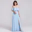 Schlicht Lavendel Chiffon Brautjungfernkleider 2019 A Linie Off Shoulder Kurze Ärmel Gespaltete Front Lange Rüschen Rückenfreies Kleider Für Hochzeit