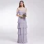 Enkel Lavendel Chiffon Brudepigekjoler 2019 Prinsesse Spaghetti Straps Kort Ærme Lange Cascading Flæser Halterneck Kjoler Til Bryllup
