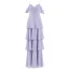 Enkel Lavendel Chiffon Brudepigekjoler 2019 Prinsesse Spaghetti Straps Kort Ærme Lange Cascading Flæser Halterneck Kjoler Til Bryllup