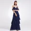 Enkel Lavendel Chiffon Brudepigekjoler 2019 Prinsesse Spaghetti Straps Kort Ærme Lange Cascading Flæser Halterneck Kjoler Til Bryllup