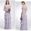 Enkel Lavendel Chiffon Brudepigekjoler 2019 Prinsesse Spaghetti Straps Kort Ærme Lange Cascading Flæser Halterneck Kjoler Til Bryllup