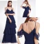 Enkel Lavendel Chiffon Brudepigekjoler 2019 Prinsesse Spaghetti Straps Kort Ærme Lange Cascading Flæser Halterneck Kjoler Til Bryllup