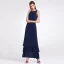 2 Piece Sky Blue Chiffon Bridesmaid Dresses 2019 A-Line / Princess Scoop Neck Sleeveless Floor-Length / Long Cascading Ruffles Backless Wedding Party Dresses
