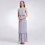 2 Piece Sky Blue Chiffon Bridesmaid Dresses 2019 A-Line / Princess Scoop Neck Sleeveless Floor-Length / Long Cascading Ruffles Backless Wedding Party Dresses