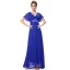 Simple Ivoire Chiffon Robe Demoiselle D'honneur 2019 Empire V-Cou Manches Courtes Ceinture Train De Balayage Volants Dos Nu Robe Pour Mariage