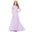 Simple Ivoire Chiffon Robe Demoiselle D'honneur 2019 Empire V-Cou Manches Courtes Ceinture Train De Balayage Volants Dos Nu Robe Pour Mariage