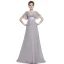 Simple Ivoire Chiffon Robe Demoiselle D'honneur 2019 Empire V-Cou Manches Courtes Ceinture Train De Balayage Volants Dos Nu Robe Pour Mariage