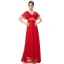 Simple Ivoire Chiffon Robe Demoiselle D'honneur 2019 Empire V-Cou Manches Courtes Ceinture Train De Balayage Volants Dos Nu Robe Pour Mariage