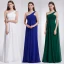 Eenvoudige Chiffon Bruidsmeisjes Jurken 2019 Imperium Een Schouder Mouwloos Lange Ruche Ruglooze Jurken Voor Bruiloft