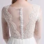 Charming Ivory Outdoor / Garden Wedding Dresses 2019 A-Line / Princess Scoop Neck Long Sleeve See-through Appliques Lace Ankle Length Ruffle