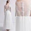 Charming Ivory Outdoor / Garden Wedding Dresses 2019 A-Line / Princess Scoop Neck Long Sleeve See-through Appliques Lace Ankle Length Ruffle