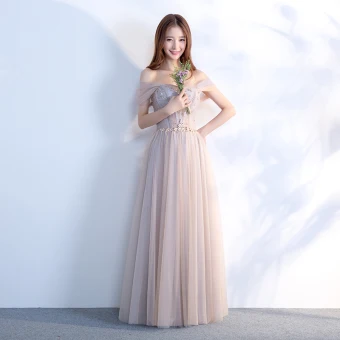 Élégant Gris Robe De Bal 2018 Princesse De L Épaule Manches Courtes Perlage Cristal Faux Diamant Ceinture Longue Volants Dos Nu Robe De Ceremonie