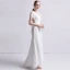 Chic Ivoire Dentelle Robe De Mariée 2019 Trompette / Sirène V-Cou Manches Courtes Train De Balayage Volants