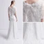 Chic Ivoire Dentelle Robe De Mariée 2019 Trompette / Sirène V-Cou Manches Courtes Train De Balayage Volants