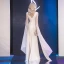 Modern / Fashion Ivory Chiffon Evening Dresses  2019 Trumpet / Mermaid V-Neck Long Sleeve Floor-Length / Long Ruffle Backless Formal Dresses