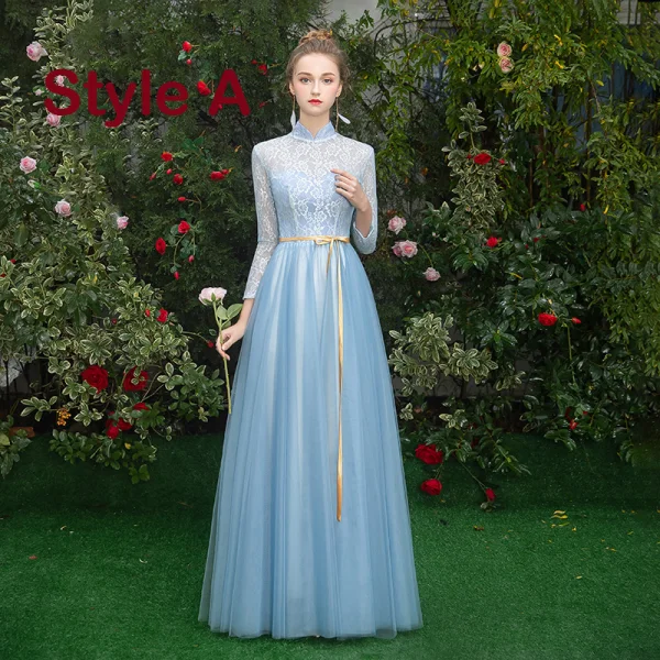 Affordable Pool Blue Bridesmaid Dresses 2019 A-Line Princess Sash Floor-Length Long Affordable Pool Blue Bridesmaid Dresses 2019 A-Line Princess Sash Floor-Length Long