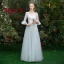 Affordable Sky Blue Bridesmaid Dresses 2019 A-Line / Princess Sash Floor-Length / Long Ruffle Backless Wedding Party Dresses