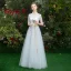 Affordable Sky Blue Bridesmaid Dresses 2019 A-Line / Princess Sash Floor-Length / Long Ruffle Backless Wedding Party Dresses
