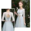 Affordable Sky Blue Bridesmaid Dresses 2019 A-Line / Princess Sash Floor-Length / Long Ruffle Backless Wedding Party Dresses