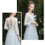 Affordable Sky Blue Bridesmaid Dresses 2019 A-Line / Princess Sash Floor-Length / Long Ruffle Backless Wedding Party Dresses