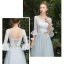 Affordable Sky Blue Bridesmaid Dresses 2019 A-Line / Princess Sash Floor-Length / Long Ruffle Backless Wedding Party Dresses