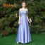 Affordable Sky Blue Satin Bridesmaid Dresses 2019 A-Line / Princess Floor-Length / Long Ruffle Backless Wedding Party Dresses