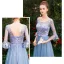 Affordable Pool Blue Bridesmaid Dresses 2019 A-Line / Princess Appliques Lace Bow Sash Floor-Length / Long Ruffle Backless Wedding Party Dresses