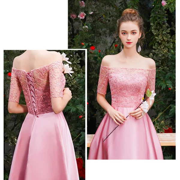 Affordable Candy Pink Satin Bridesmaid Dresses 2019 A-Line Princess Floor-Length Long Affordable Candy Pink Satin Bridesmaid Dresses 2019 A-Line Princess Floor-Length Long