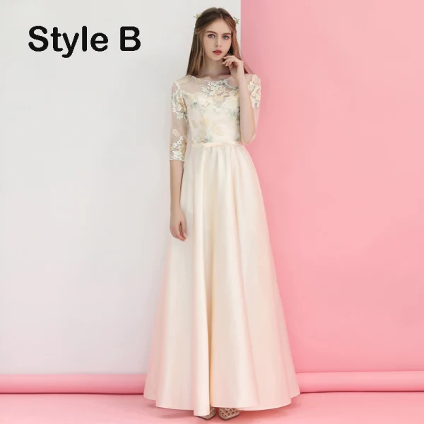 Élégant Champagne Satin Transparentes Robe Demoiselle D'honneur 2019 Princesse Appliques Brodé Noeud Ceinture Longue Volants Dos Nu Robe Pour Mariage