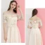 Élégant Champagne Satin Transparentes Robe Demoiselle D'honneur 2019 Princesse Appliques Brodé Noeud Ceinture Longue Volants Dos Nu Robe Pour Mariage