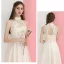 Élégant Champagne Satin Transparentes Robe Demoiselle D'honneur 2019 Princesse Appliques Brodé Noeud Ceinture Longue Volants Dos Nu Robe Pour Mariage