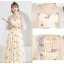Lovely Champagne Bridesmaid Dresses 2019 A-Line / Princess Feather Appliques Lace Tea-length Ruffle Backless Wedding Party Dresses