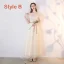 Chic / Beautiful Champagne See-through Bridesmaid Dresses 2019 A-Line / Princess Appliques Lace Sash Ankle Length Ruffle Backless Wedding Party Dresses