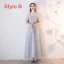 Chic / Beautiful Grey See-through Bridesmaid Dresses 2019 A-Line / Princess Appliques Lace Sash Ankle Length Ruffle Backless Wedding Party Dresses
