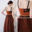 Modern / Fashion Orange Evening Dresses  2018 A-Line / Princess Spaghetti Straps Sleeveless Appliques Flower Metal Sash Floor-Length / Long Ruffle Backless Formal Dresses
