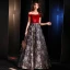 Modern / Fashion Red Evening Dresses  2019 A-Line / Princess Off-The-Shoulder Short Sleeve Embroidered Flower Sweep Train Ruffle Backless Formal Dresses