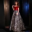 Modern / Fashion Red Evening Dresses  2019 A-Line / Princess Off-The-Shoulder Short Sleeve Embroidered Flower Sweep Train Ruffle Backless Formal Dresses