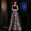 Moderne / Mode Noire Robe De Soirée 2019 Princesse épaules Sans Manches Brodé Fleur Train De Balayage Volants Dos Nu Robe De Ceremonie