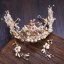 Mooie / Prachtige Goud Tiara Oorbellen 2019 Metaal Kristal Parel Rhinestone Accessoires
