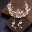 Mooie / Prachtige Goud Tiara Oorbellen 2019 Metaal Kristal Parel Rhinestone Accessoires