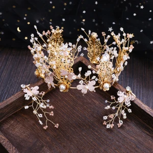 Chic Beautiful Gold Butterfly Tiara Earrings 2019 Metal Crystal Rhinestone Accessories