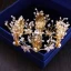 Piękne Złote Motyl Tiara Kolczyki 2019 Metal Kryształ Rhinestone Akcesoria