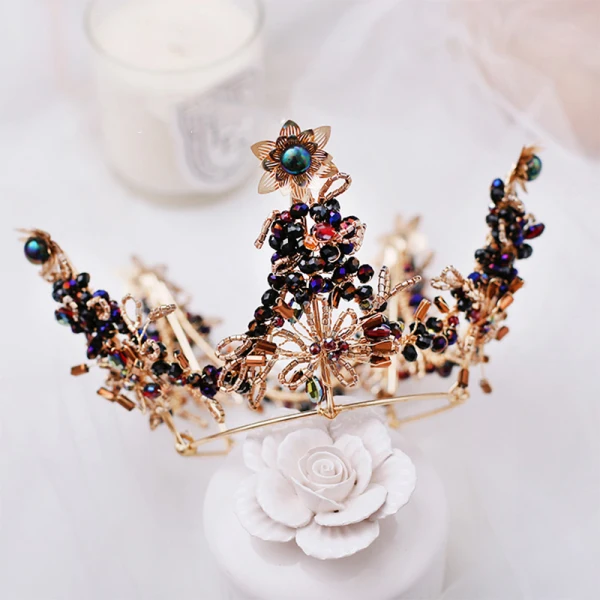 Luxury / Gorgeous Gold Tiara Earrings Bridal Jewelry 2019 Metal Beading Crystal Bridal Hair Accessories