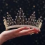 Mooie / Prachtige Goud Tiara Oorbellen Bruidssieraden 2019 Metaal Rhinestone Bruids Haaraccessoires