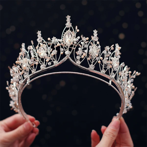 Chic / Beautiful Silver Tiara Earrings Bridal Jewelry 2019 Metal Crystal Rhinestone Bridal Hair Accessories