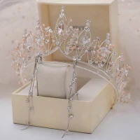Fine Sølv Tiara Øredobber Brudesmykker 2019 Metall Krystall Rhinestone Har Tilbehor